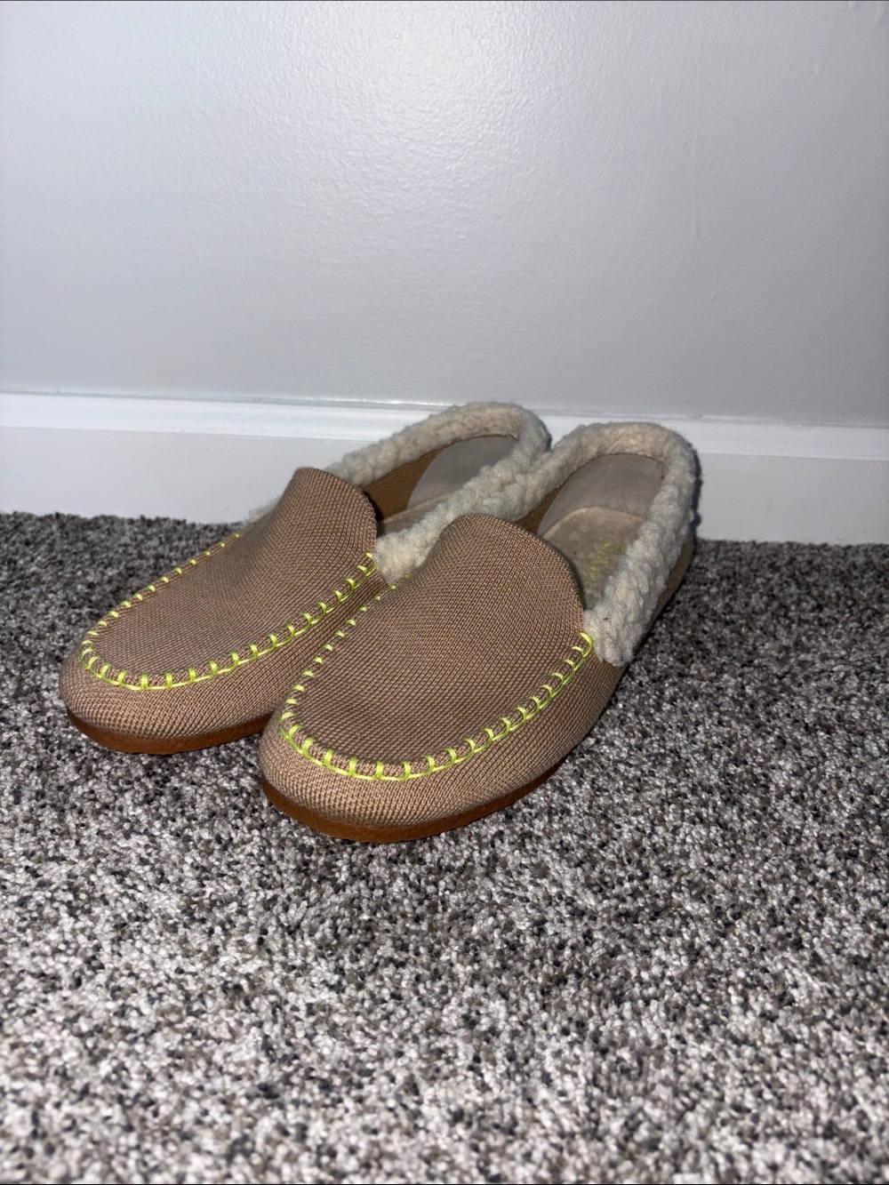 Rothy's Nutmeg Textile The Slipper Shearling Loafers Flat Women’s US  8